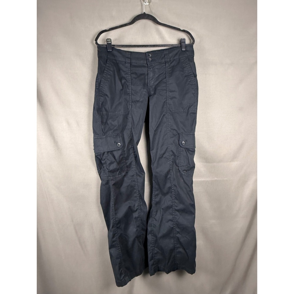 Hollister Cargo Pants Women Black Utility Straight Leg Multi Pocket